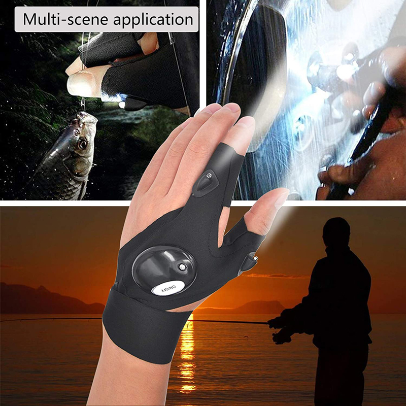 指なしグローブ LED 懐中電灯防水トーチ釣りキャンプハイキ - Spearfishing Glove のレビューと価格